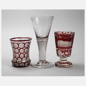 Drei Gläser 19. Jahrhundert