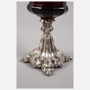 Silber Tazza mit Rubinglas