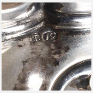 Silber Tazza mit Rubinglas