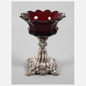 Silber Tazza mit Rubinglas
