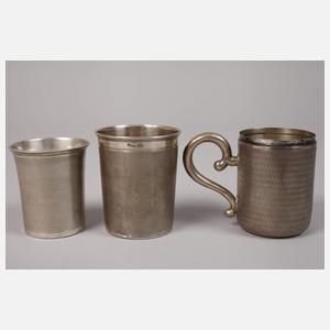 Drei Silberbecher
