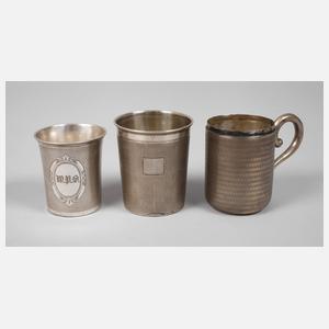 Drei Silberbecher