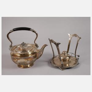 Silber Teekessel mit Rechaud