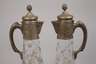 Zwei Karaffen mit Silbermontur