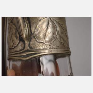 Zwei Karaffen mit Silbermontur