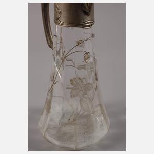 Zwei Karaffen mit Silbermontur