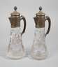 Zwei Karaffen mit Silbermontur