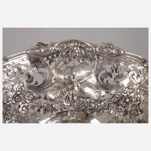 Große Durchbruchschale Silber