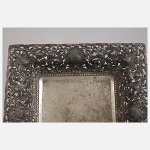 Große quadratische Silberschale