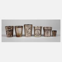 Sechs Silberbecher111