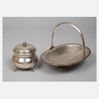 Tafelaufsatz und Zuckerdose Silber111