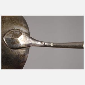 Zwei Biedermeier-Vorlegeteile Silber