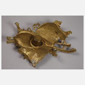 Schreibzeug Bronze mit Laute