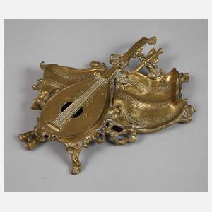 Schreibzeug Bronze mit Laute