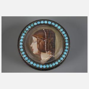 Russland Deckeldose Niello Silber