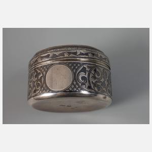 Russland Deckeldose Niello Silber