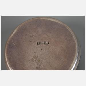 Russland Deckeldose Niello Silber