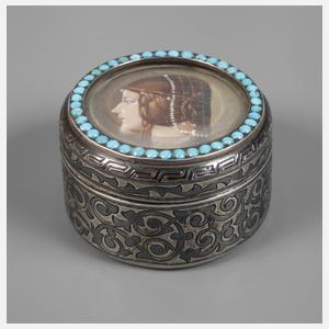 Russland Deckeldose Niello Silber