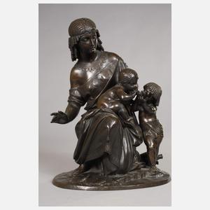 Mathurin Moreau attr., Mutter mit Kindern