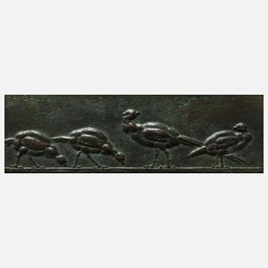 Prof. August Gaul, Paar Reliefs Fasane und Wildgänse