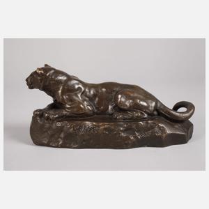 Antoine Louis Barye, liegende Raubkatze