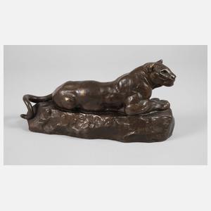 Antoine Louis Barye, liegende Raubkatze