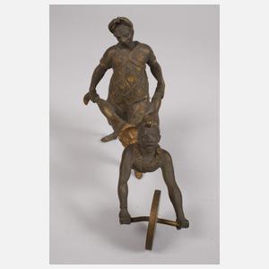 Kleinbronze Paar Zirkusartisten