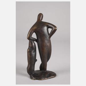 Carl Auböck, "leaning on treestump"