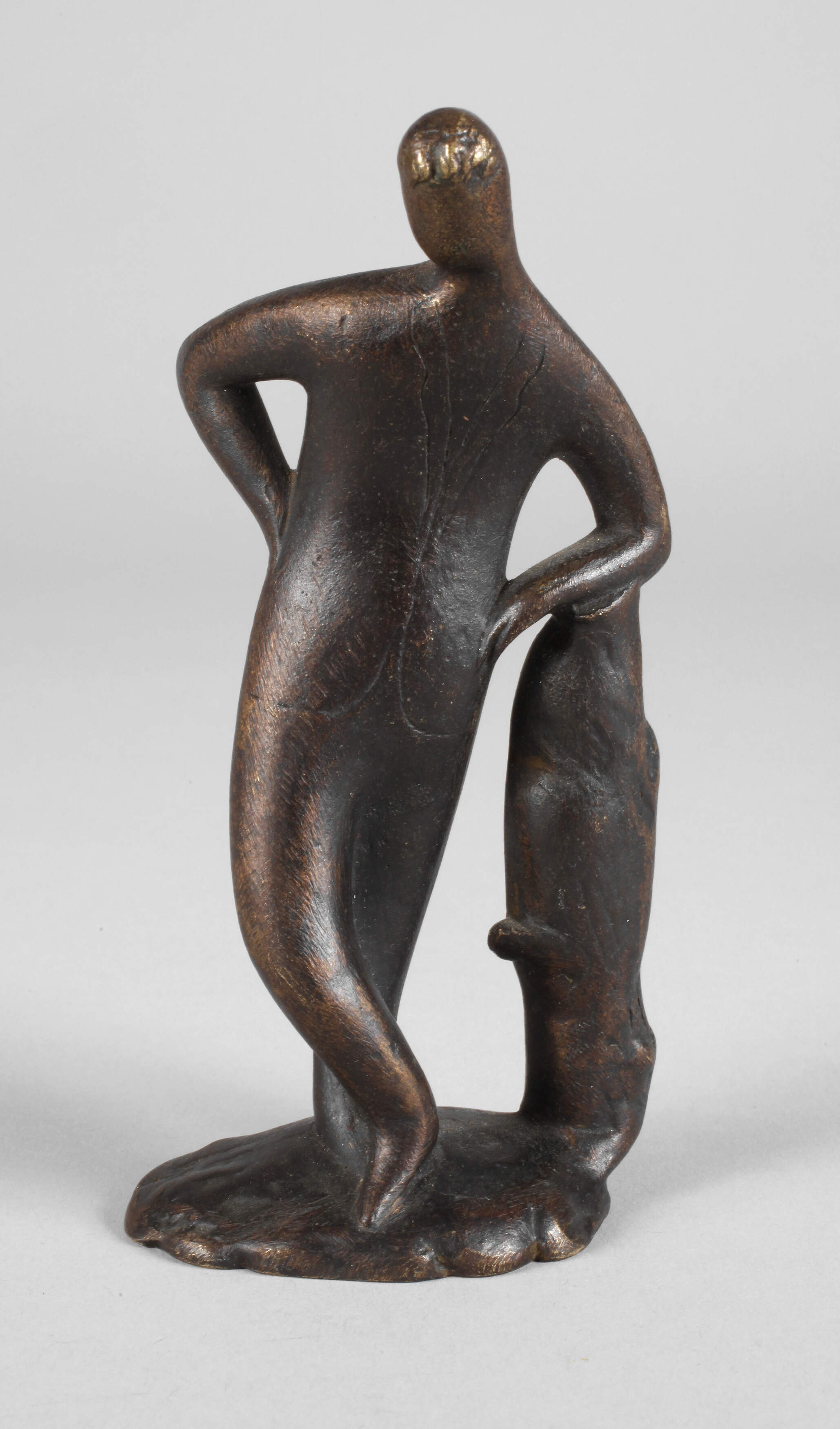 Carl Auböck, "leaning on treestump"