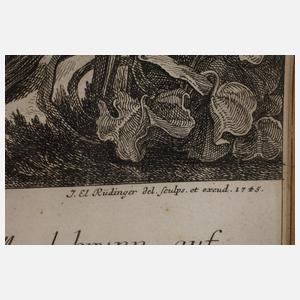 Johann Elias Ridinger, Paar Jagddarstellungen