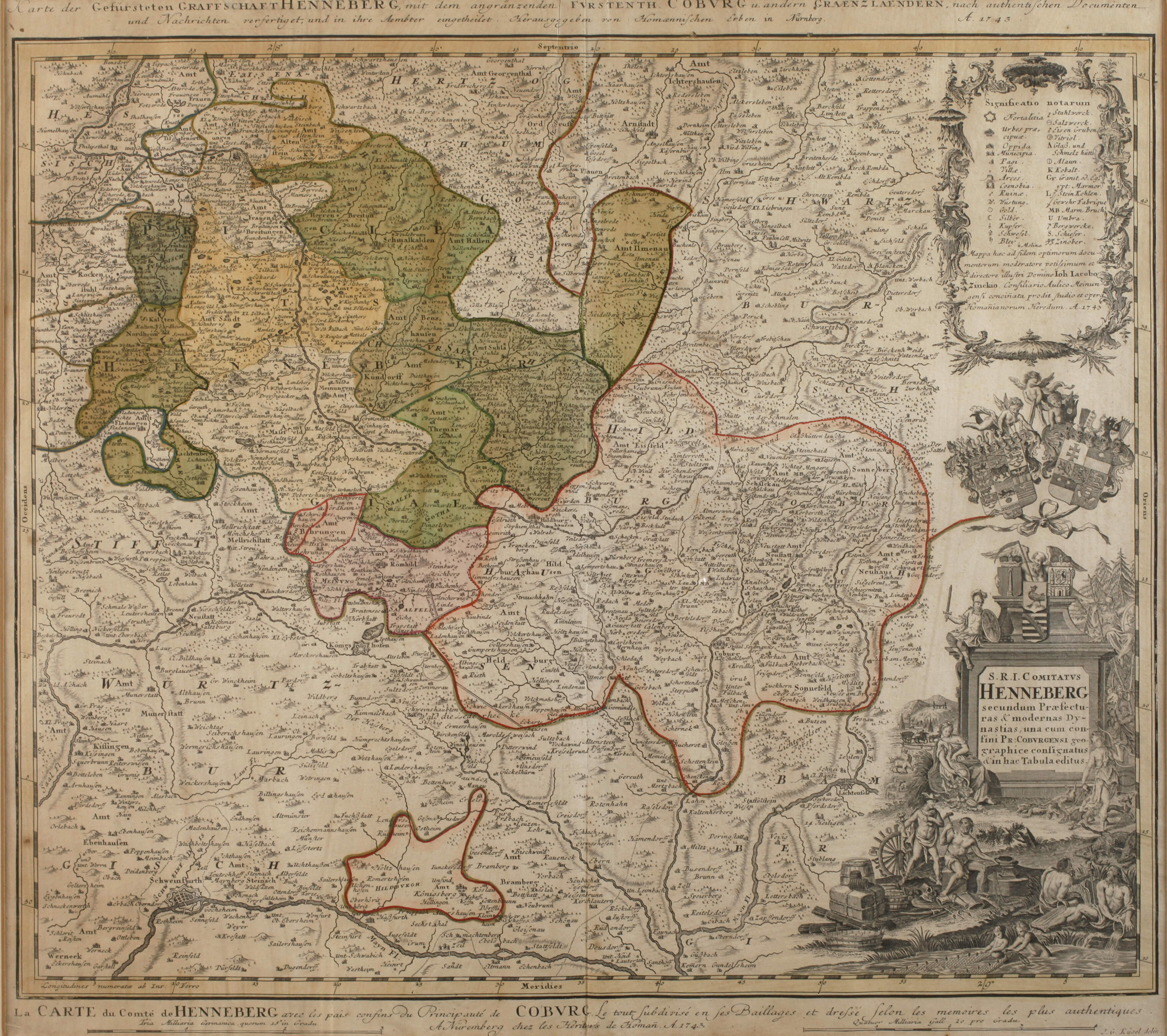 Homanns Erben, Karte Grafschaft Henneberg