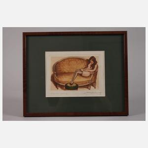 Max Brüning, Mädchen mit Strümpfen