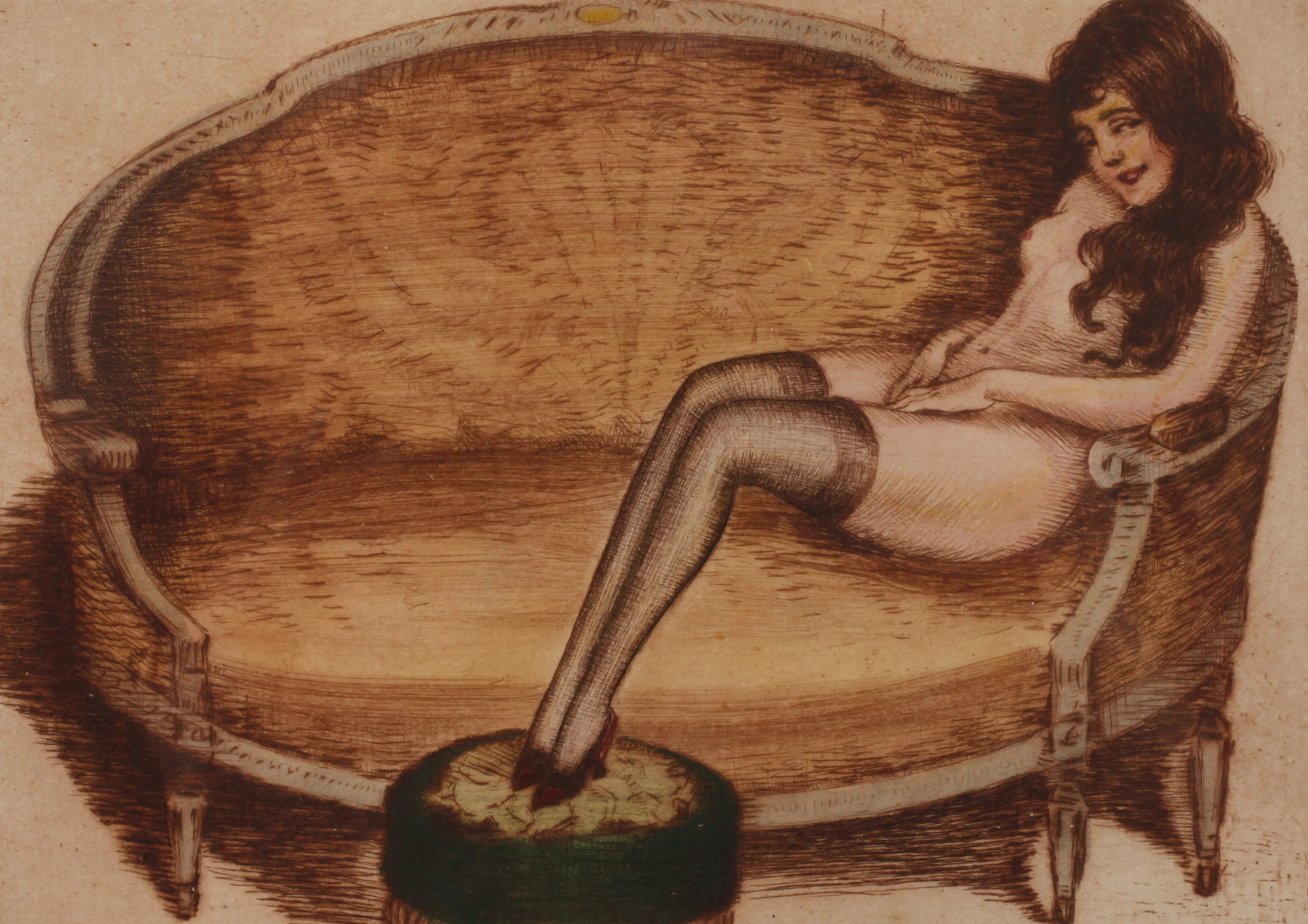 Max Brüning, Mädchen mit Strümpfen