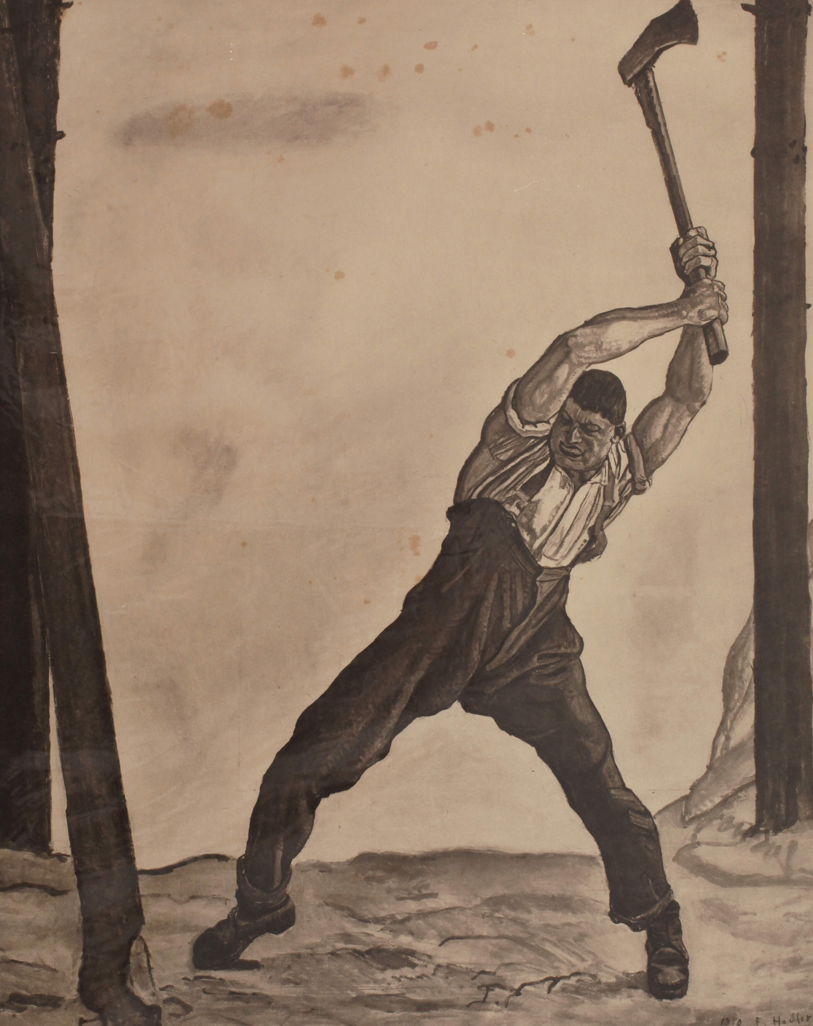 nach Ferdinand Hodler, "Der Holzfäller"