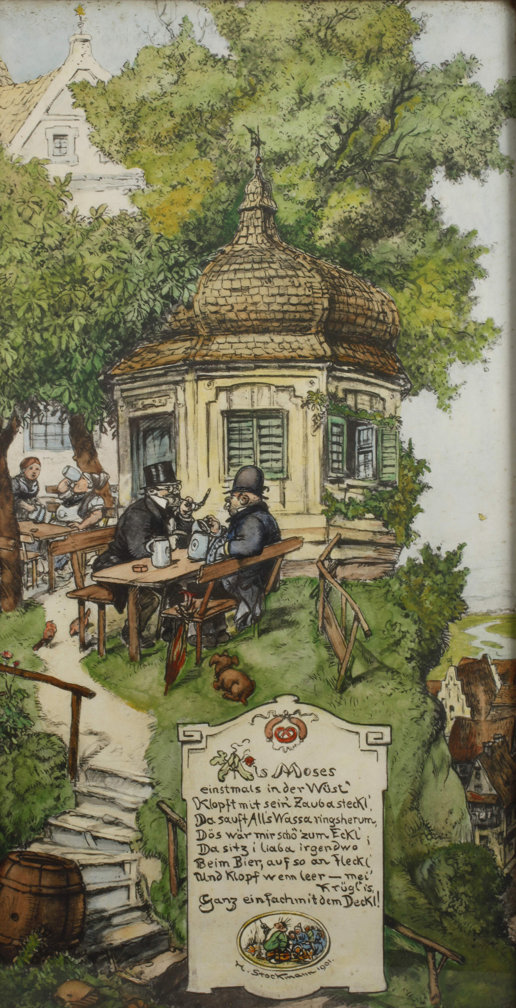 Prof. Hermann Stockmann, Im Biergarten