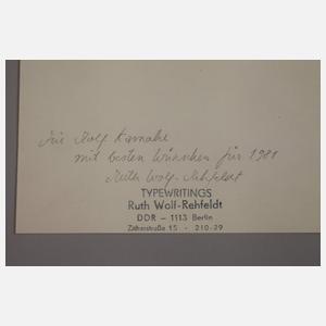 Ruth Wolf-Rehfeldt, Typewriting "Wachstum"