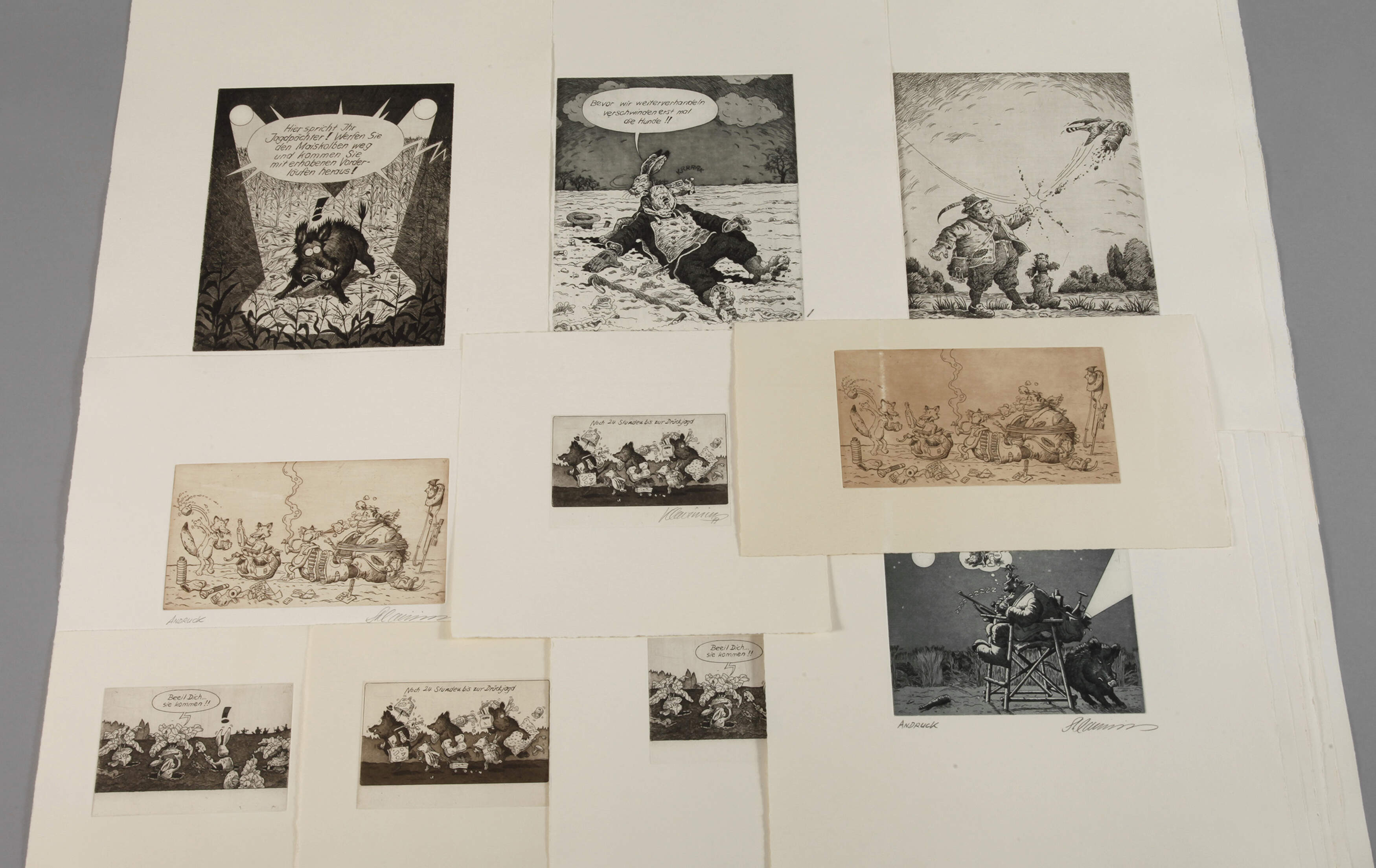 Konvolut Jagdkarikaturen