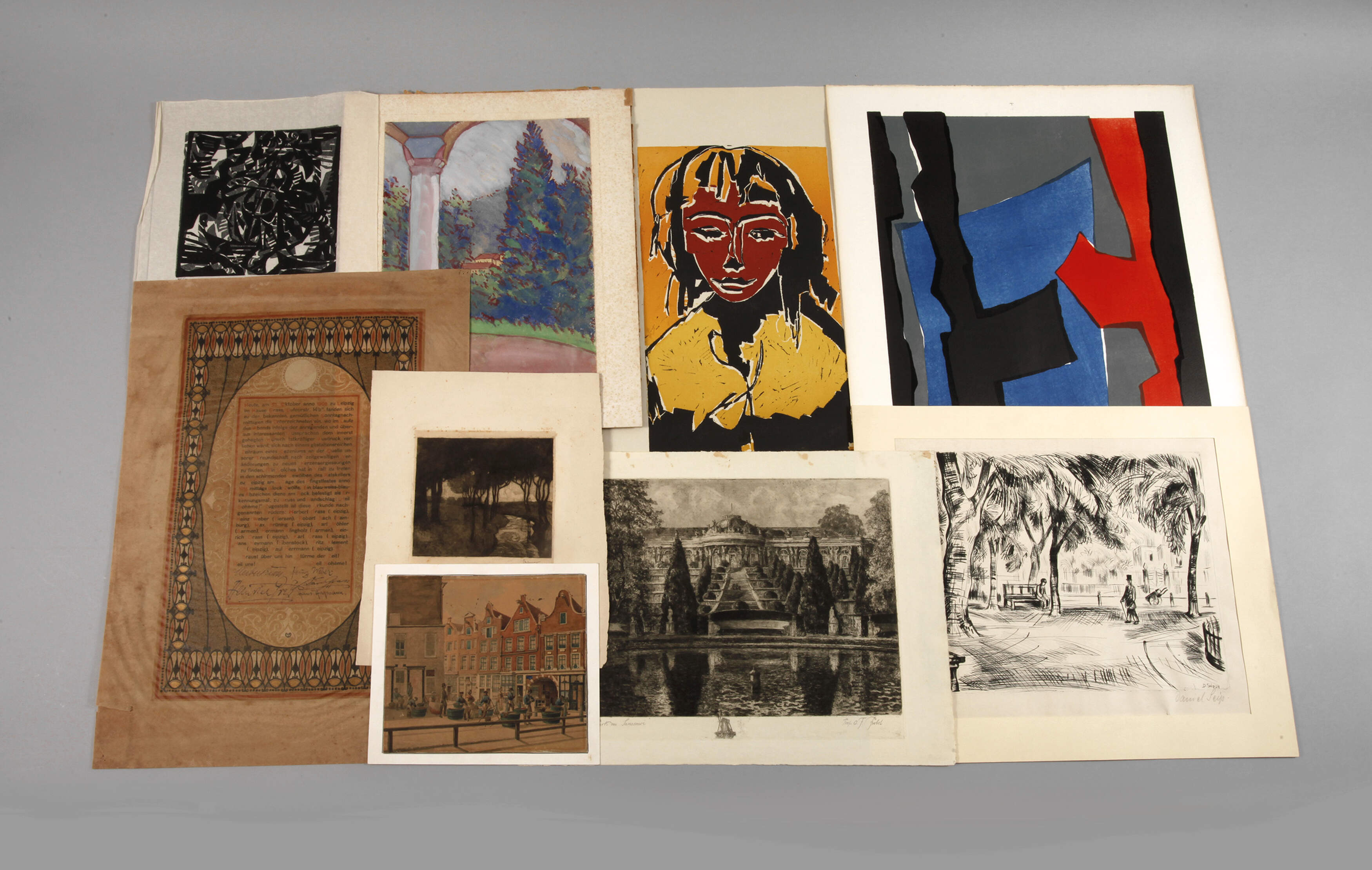 Konvolut Graphik und Zeichnungen