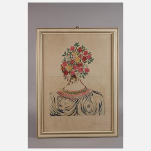 Salvador Dali, "Gala en fleurs"