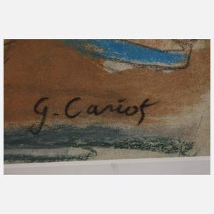 G. Cariot, Häuser am Ufer