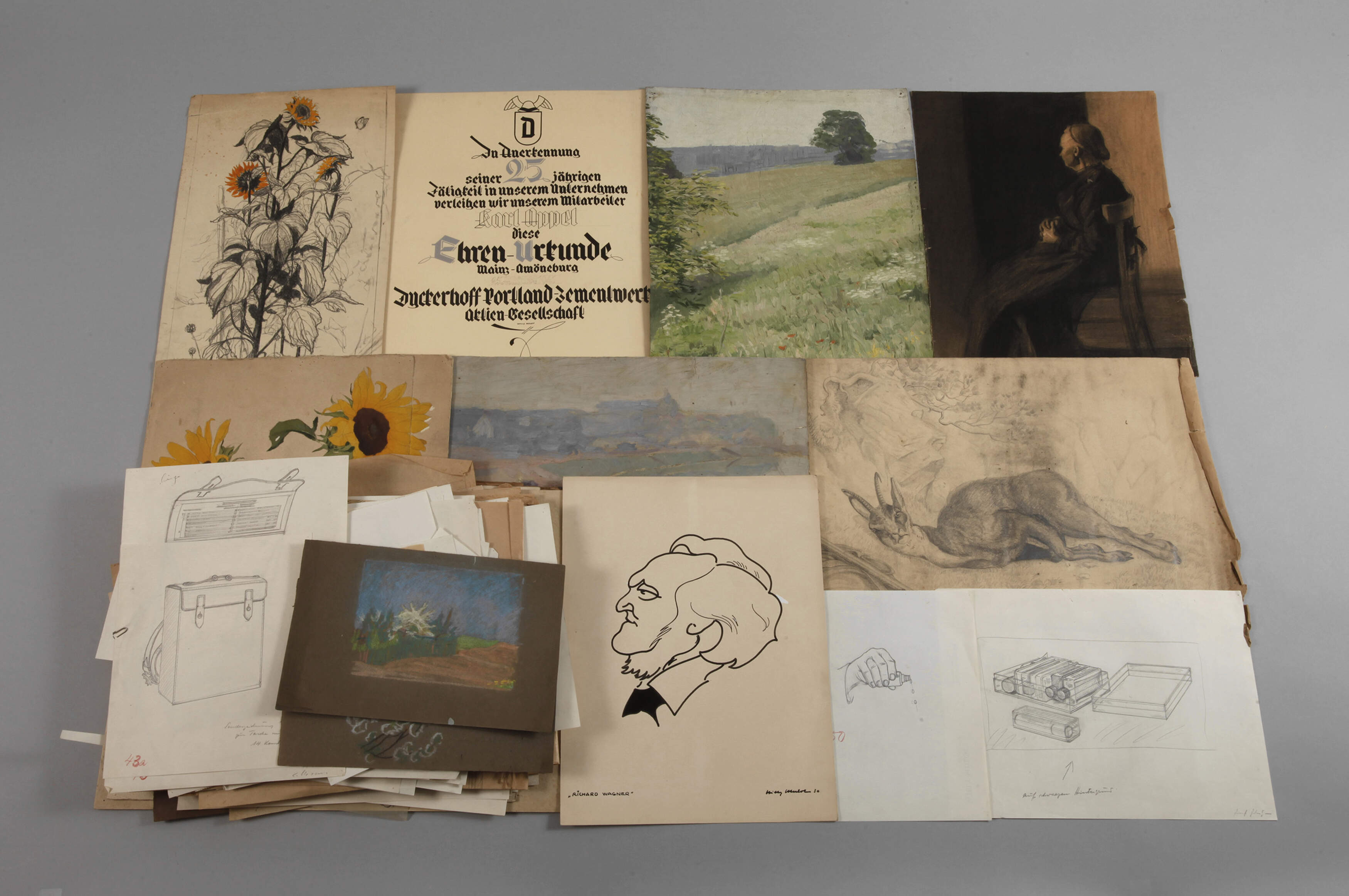 Willy Mulot, Umfangreicher Zeichnungskonvolut