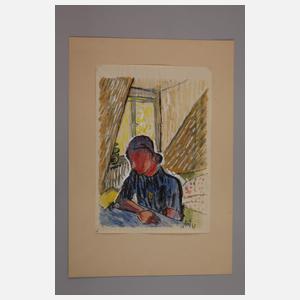 Prof. Albert Schaefer-Ast, Frau am Tisch