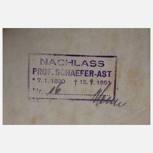 Prof. Albert Schaefer-Ast, Frau am Tisch