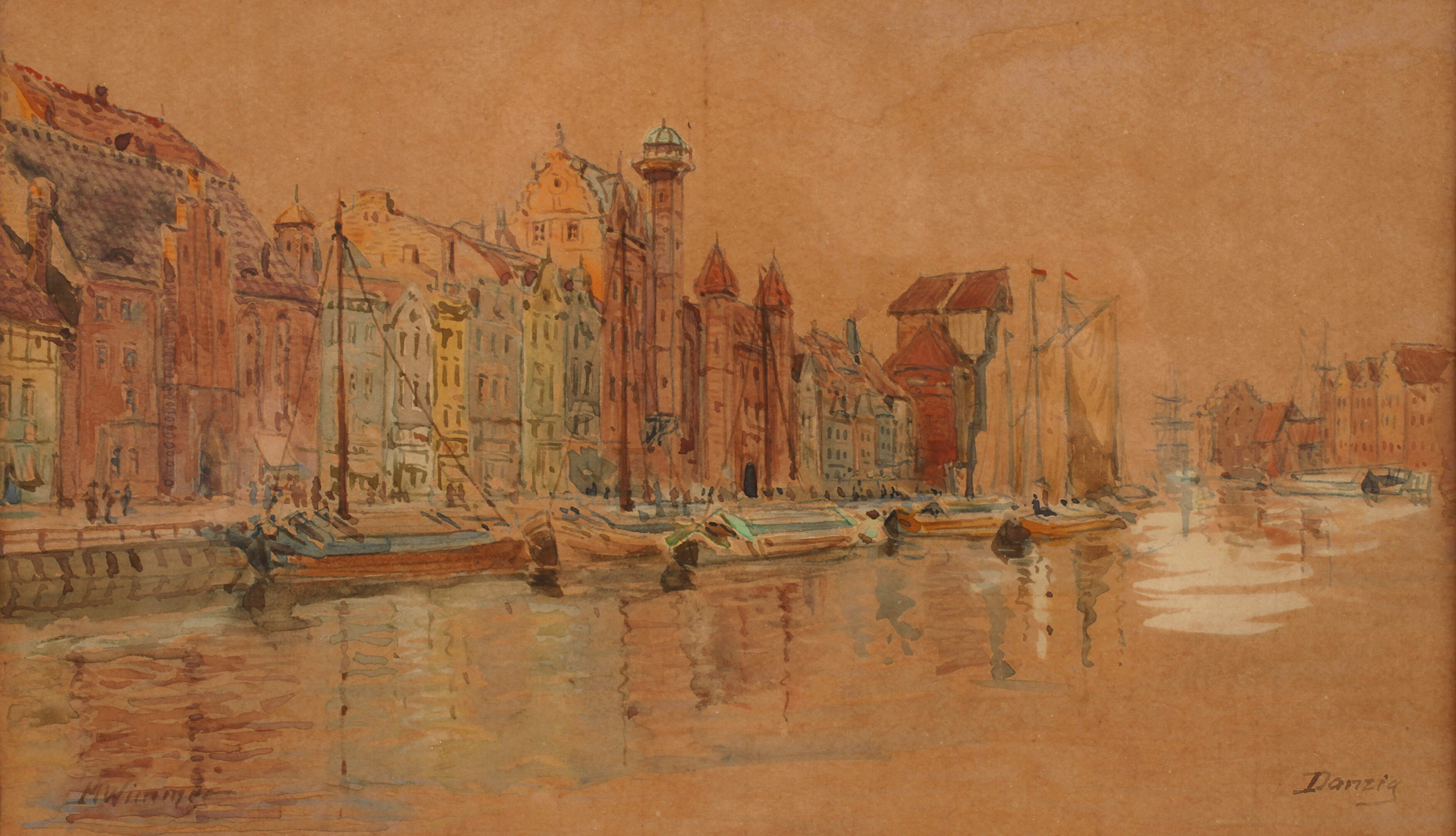 Moritz Wimmer, Mottlau mit dem Krantor in Danzig