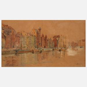 Moritz Wimmer, Mottlau mit dem Krantor in Danzig