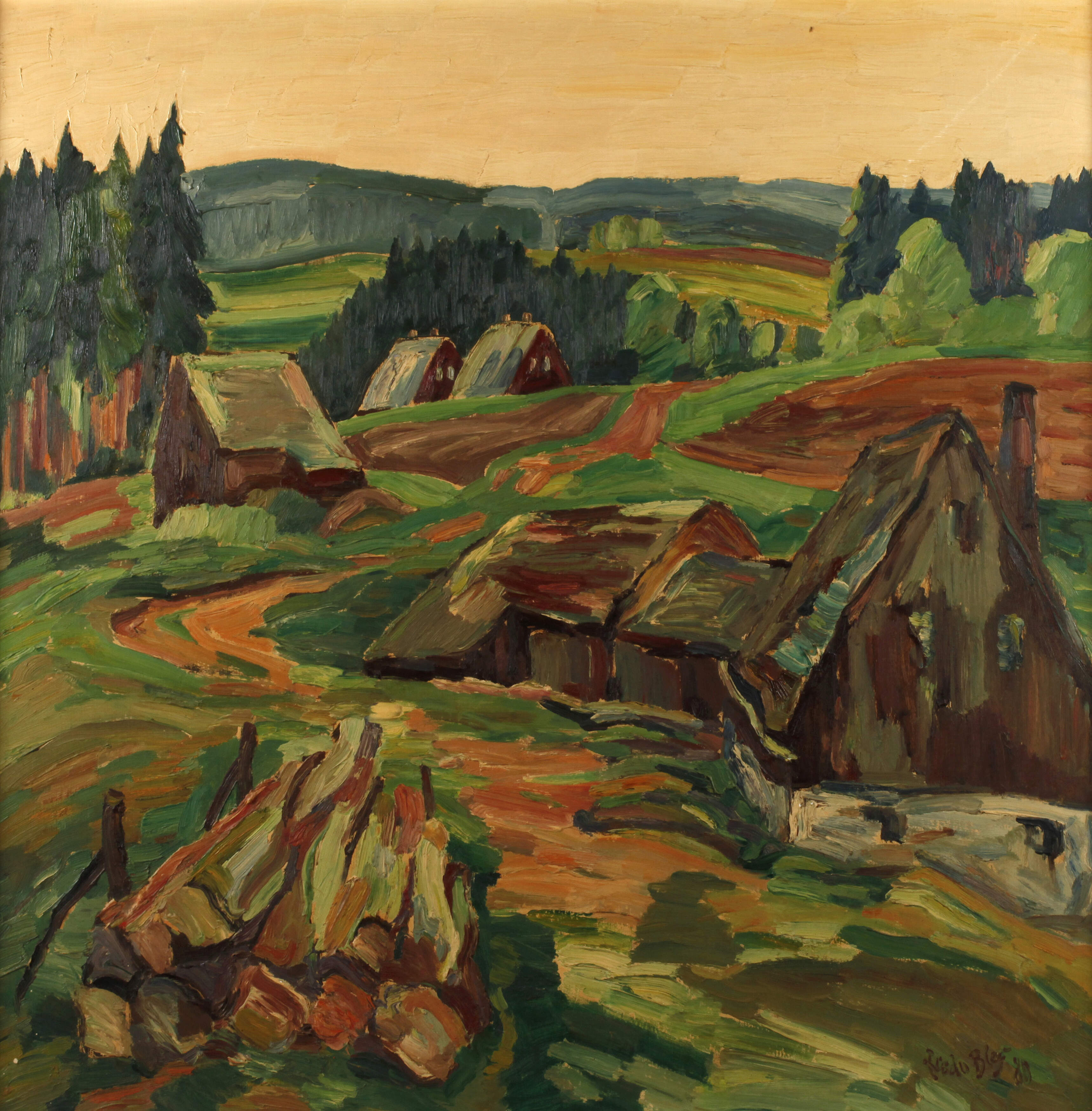 Fredo Bley, "Landschaft im Erzgebirge"