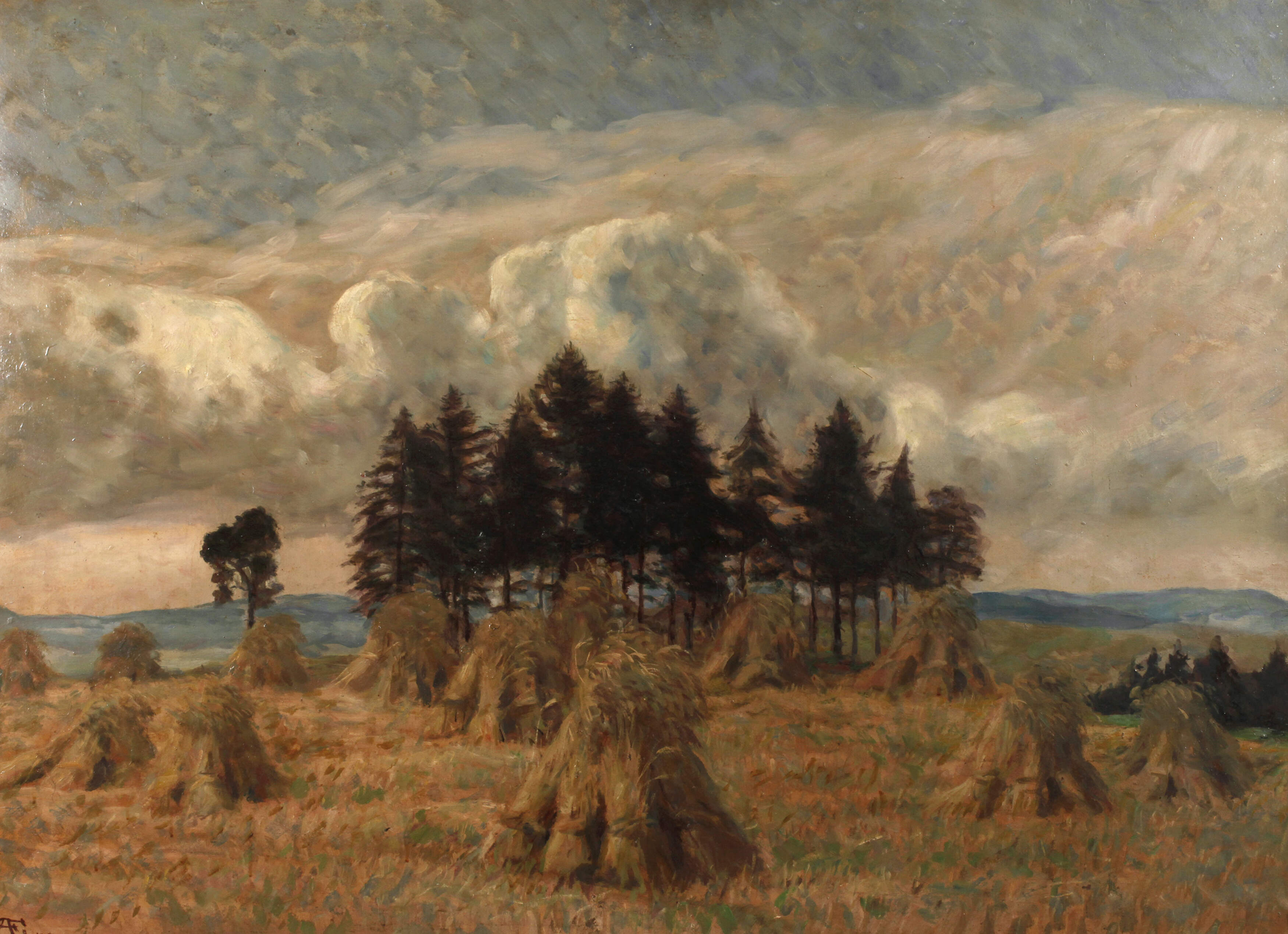 Albin Enders, "Ernte" Hirtenpöhl bei Weischlitz