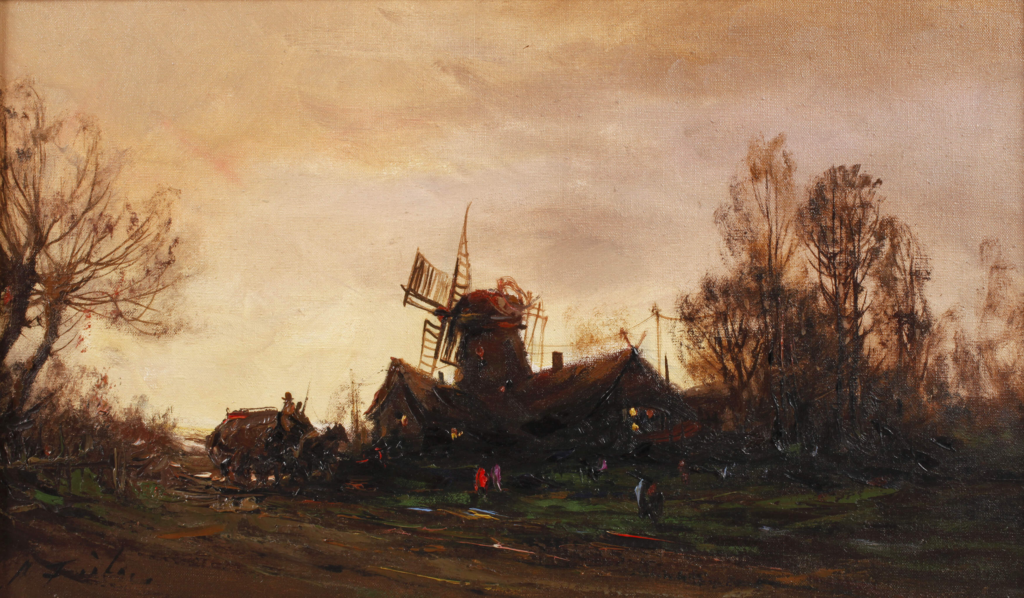 Manfred Feiler, Windmühle im Abendlicht