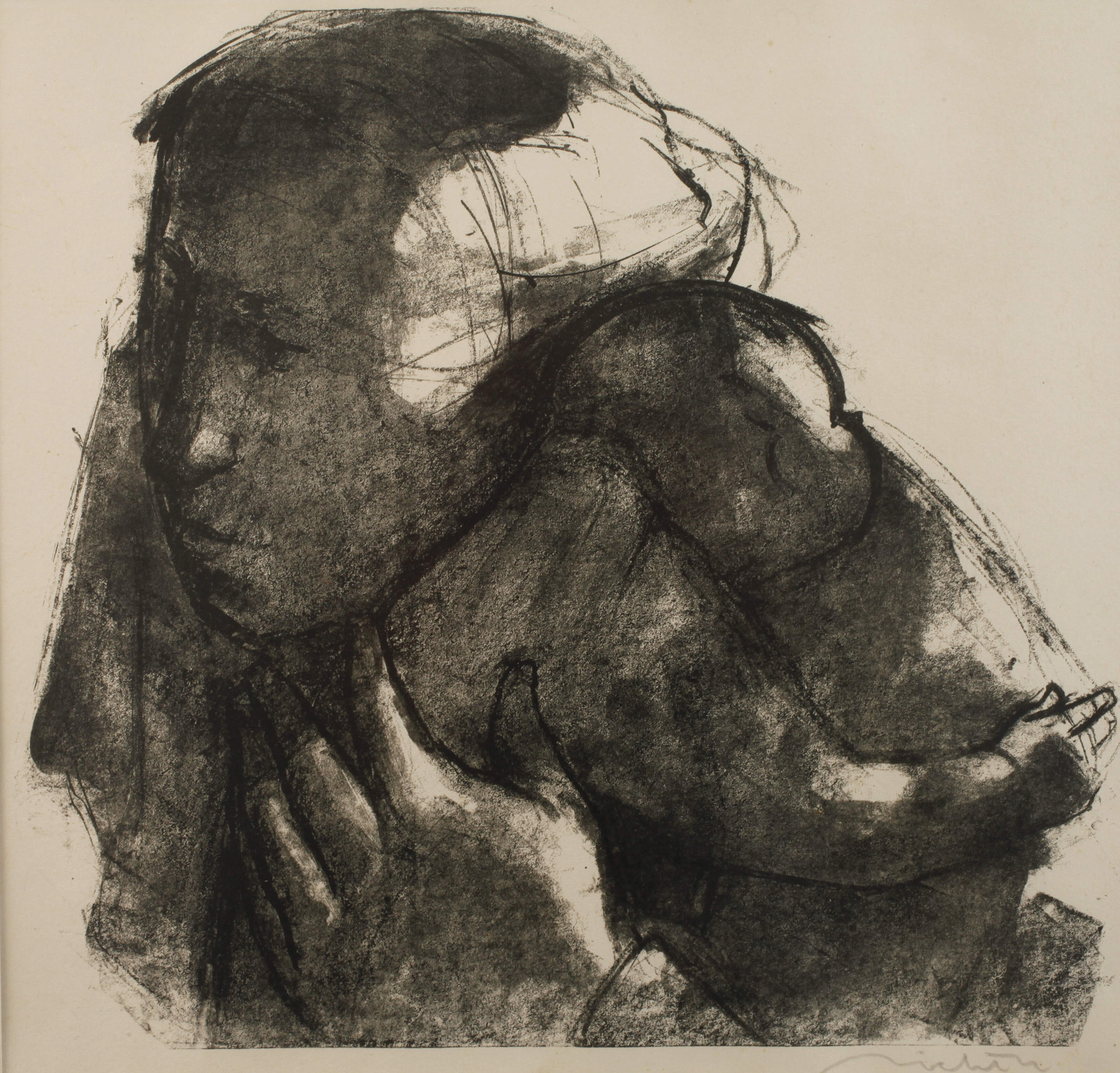 Prof. Hans Theo Richter, Junge Mutter mit Kind