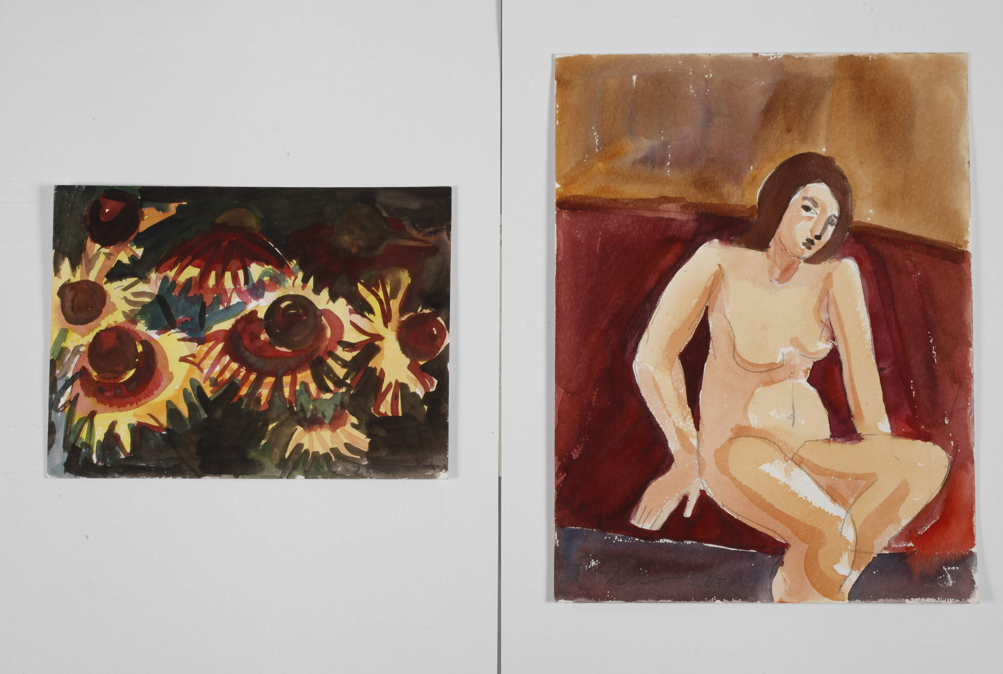 Josef Richter, Zwei Aquarelle